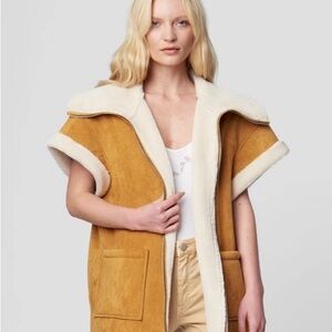 Blank NYC Mustard and Cream Sleeveless Vest